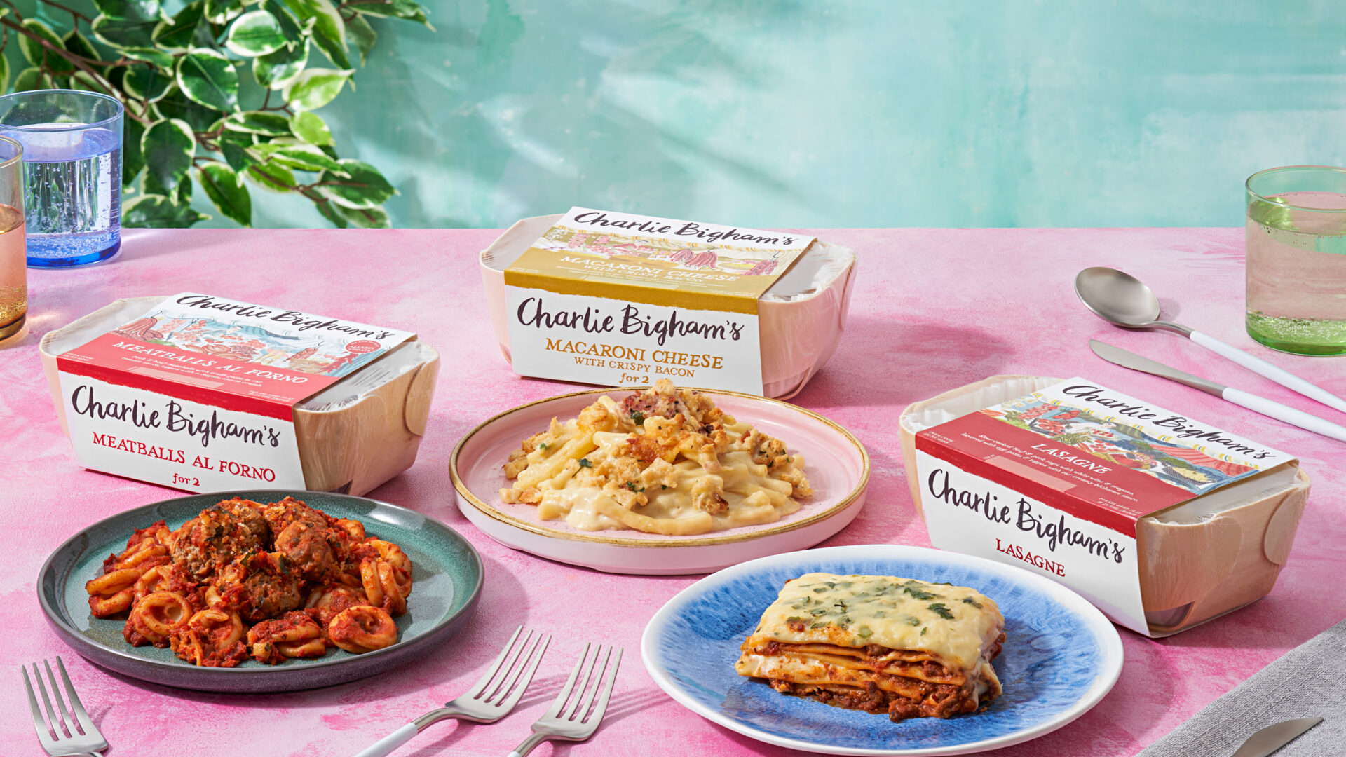 Hello Frash charlie bighams meatballs lasagne macaroni cheese food photography colourful food
