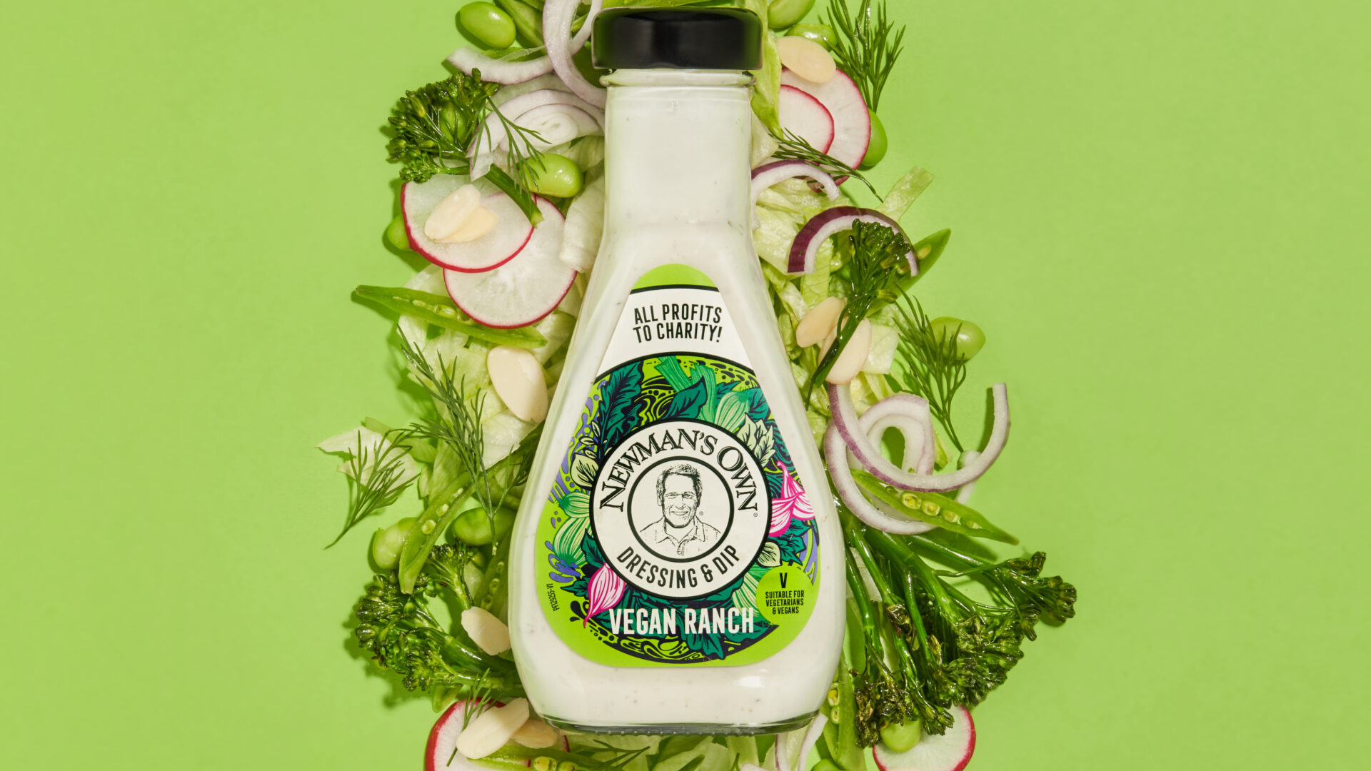 Newmans own salad dressing product imagery food styling