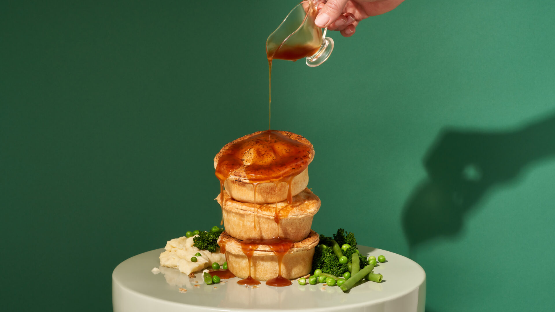 Premium Food photography pies and gravy