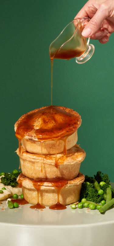Premium Food photography pies and gravy