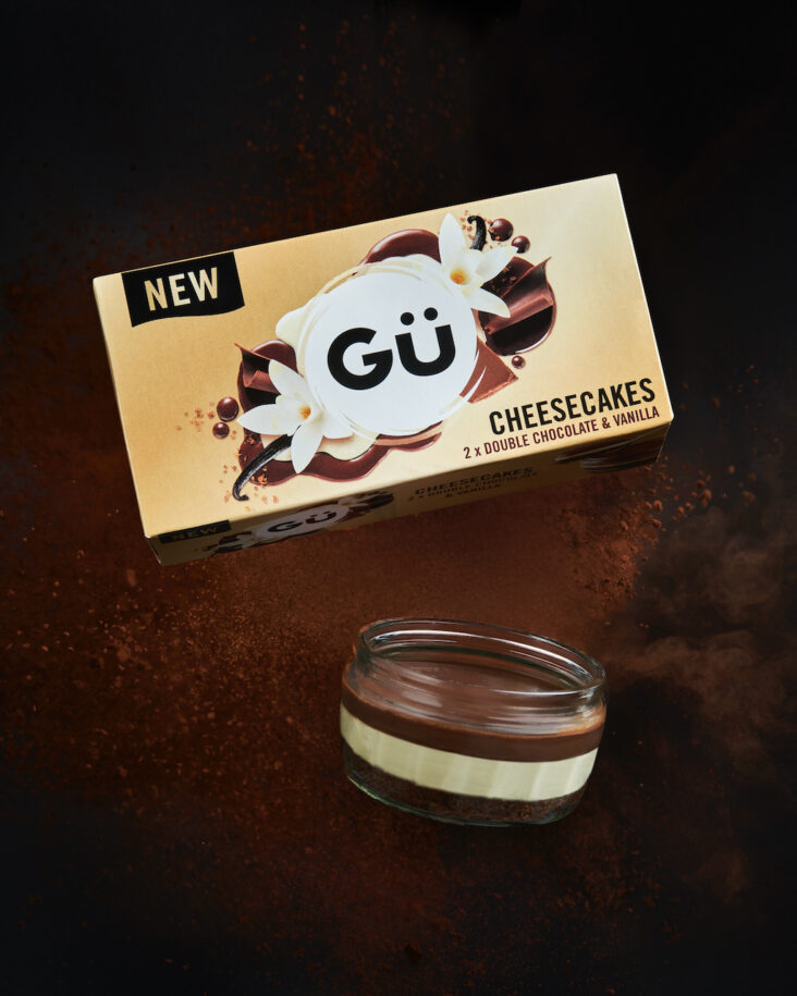 High-speed creative product photography for Gü Puds
